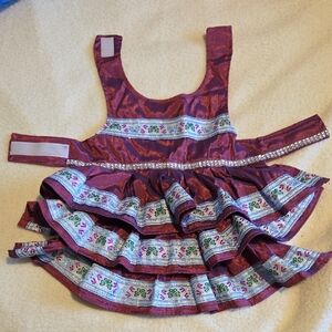 Handmade Small Dog (F) Shimmery Purple Layered Dress with Decorative Trim